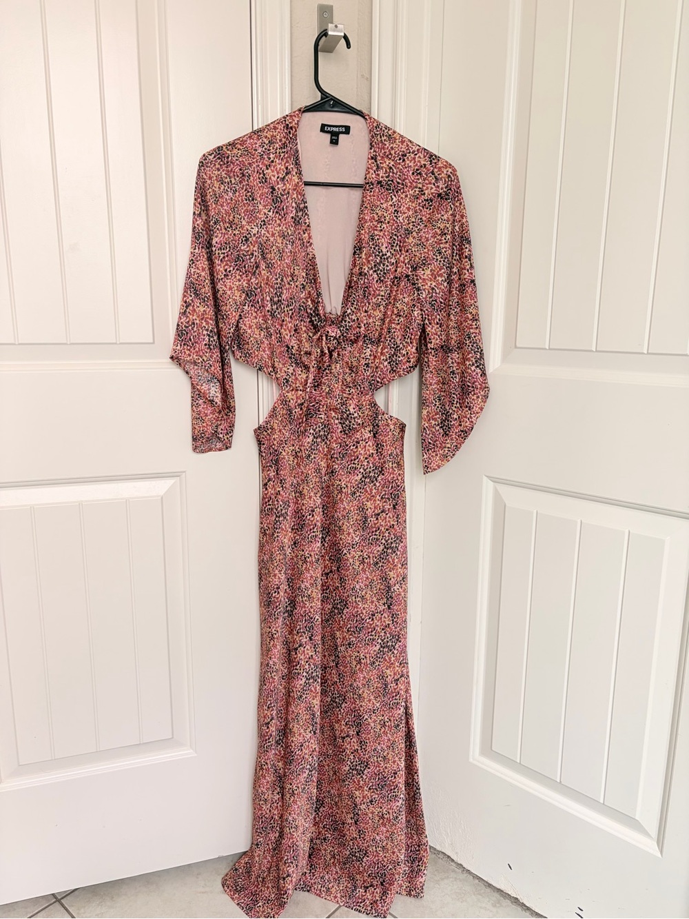 Express Multicolor Pink Leopard-Print Maxi Dress